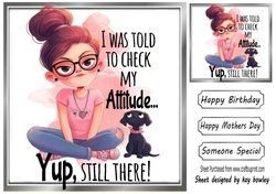 Girl With Attitude 8X8 Card Front (TWO)