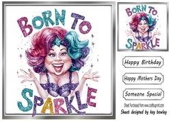 Woman With Glitz & Glamour Quote 8X8 Card Front