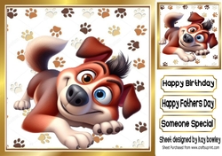 Funny Face Dog In 8x8 Frame (TWO)