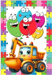 A4 Jigsaw Frame With Balloons And Truck (TWO)