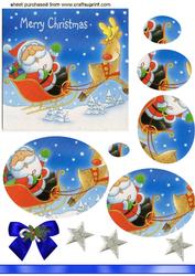 Santa in His Sleigh with Rudy, Oval Pyramids