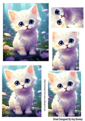 Pretty White Kitten Pyramids