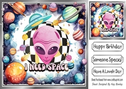 Space 8X8 Frame With Alien (THREE)