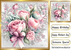 Beautiful Floral Spray In Gold 8X8 Frame (TWO)