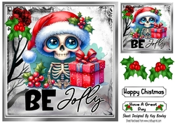 Christmas Gothic Santa With Holly 8x8 (ONE)