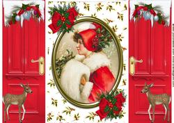 Christmas Lady in Glass Frame, Gatefold