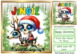 Christmas Gothic Santa With Icicles & Holly 8x8 (TWO)
