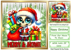 Christmas Gothic Santa With Icicles & Holly 8x8 (FOUR)