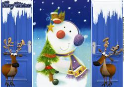 Cheeky Robin with Snowman, Gatefold