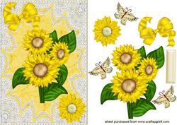 Yellow Flowers on Lace