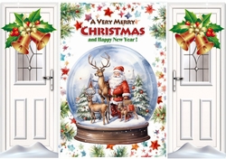 Pretty Christmas Snow Globe White Gate Fold With Bells (THREE)