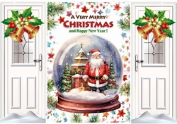 Pretty Christmas Snow Globe White Gate Fold With Bells (FOUR)