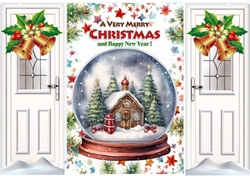 Pretty Christmas Snow Globe White Gate Fold With Bells (SIX)