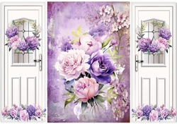 Pretty Purple/Pink Roses & Flowers Gate Fold (ONE)