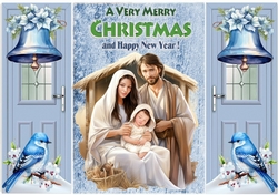 Nativity WIth Baby Jesus/ Blue Birds & Pretty Blue Bells Gate fold
