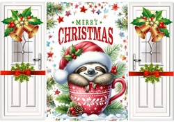 Cute Baby Sloth In A Teacup Christmas Gatefold (FOUR)