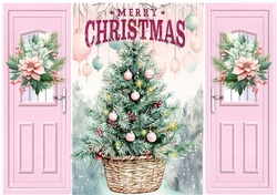 Pretty Christmas Tree In A Basket Pink Gatefold (FOUR)