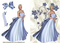 Pretty Lady in Silver Blue Dress