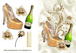 Gold and Pearl Shoe, with Rose