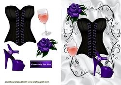 Gorgeous Black/purple Basque,ladies Accessories