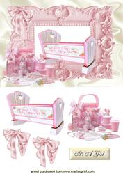 Gorgeous Baby Girls Crib & Hamper
