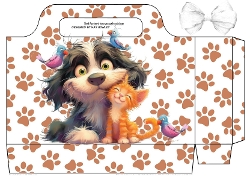 Funny Faces Cute Cat And Dog Tote Gift Bag (ONE)