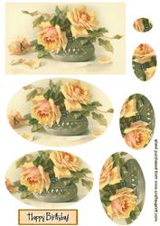 Peach Roses in Oval Pyramids