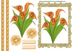 Orange Lillies in Gold Frame