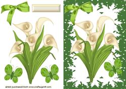 White Lillies, with Butterflies