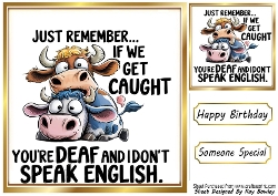 Funny Animal 8X8 Topper With Humour Caption (TWO)