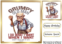 Funny 8X8 Topper With Humour Caption (FIVE)