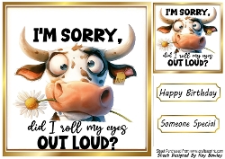 Funny 8X8 Topper With Humour Caption (TEN)