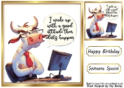 Funny 8X8 Topper With Humour Caption (THIRTEEN)