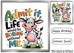 Funny 8X8 Topper With Humour Caption (SILVER TWO)