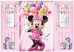 Pink Gatefold With Balloons With Minnie (EIGHT)