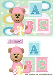 Baby Girl, with Alphabet Blocks