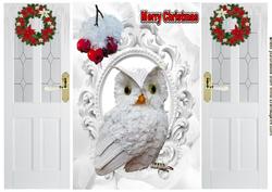 Little Snow Owl with Red Berries, Gatefold