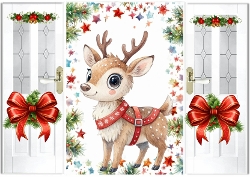 Christmas Gatefold With A Pretty Deer (FOUR)
