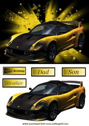 Black/yellow Sports Car