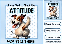 Blue 8x8 Polkadot Frame With A Dog With Funny Humour (SIX)