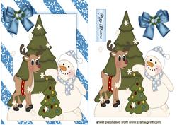 Little Cute Reindeer & Snowman