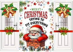 Santa With Funny Humour Gatefold For Christmas (TWO)
