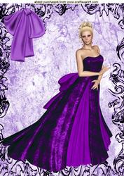 Beautiful Lady in Purple Gown A4 Topper