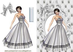 Beautiful Lady in a Silver Dress