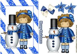 Little Girl with Snowman