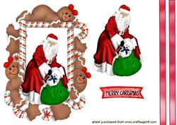 Santa in a Gingerbread Frame