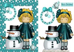 Little Girl with Snowman