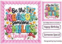 Be The Reason 8x8 Card Pink Frame