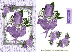 Purple Rose in Silver Frame