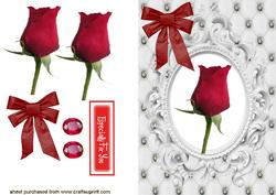 Single Red Rose Bud with Bow